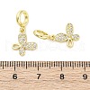 Brass Micro Pave Cubic Zirconia European Dangle Charms KK-D325-21G-01-3