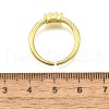Brass Micro Pave Clear Cubic Zirconia Cuff Rings for Women RJEW-H247-21G-5