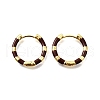 Brass Enamel Earrings EJEW-R024-01G-02-2