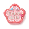 6Pcs 6 Styles Cartoon Word Opaque Resin Brooches JEWB-BR00157-4