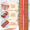 7M Ethnic Style Polyester Flower Jacquard Ribbons SRIB-WH0011-186B-4
