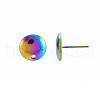 Rainbow Color 304 Stainless Steel Stud Earring Findings STAS-N098-017-4
