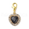 Alloy Rhinestone Heart Pendant Decorations HJEW-JM00808-2