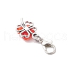 Glass Clover Pendant Decorations HJEW-JM03397-5