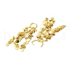 Rack Plating Brass Flat Round Tassel Dangle Hoop Earrings EJEW-E270-18G-2