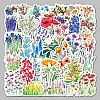 50Pcs Mixed Styles Flower Pattern Waterproof PVC Plastic Stickers STIC-PW0001-367-2