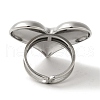 Non-Tarnish 304 Stainless Steel Heart Open Cuff Rings for Women RJEW-Z053-06P-3