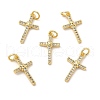 Brass Micro Pave Cubic Zirconia Pendants KK-E068-VB252-2