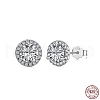 Rhodium Plated 925 Sterling Silver Micro Pave Cubic Zirconia Ear Studs for Women EJEW-P231-61P-5