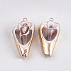 Electroplate Spiral Shell Pendants SSHEL-T008-09-2
