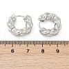 Twist Brass Cubic Zirconia Hoop Earrings EJEW-Q016-18P-2