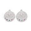 Brass Micro Pave Colorful Cubic Zirconia Pendants KK-E068-VC117-2