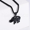 Vintage Stainless Steel Elephant Pendant Punk Hip-hop Necklaces High-end Jewelry Accessories BR9390-3-1