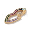 Rack Plating Brass Micro Pave Cubic Zirconia Twister Clasps KK-NH0002-17G-02-2
