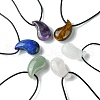 Natural & Synthetic Gemstone Pendant Necklaces NJEW-C046-03-1