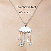 201 Stainless Steel Cloud with Planet Pendant Necklace NJEW-OY001-60-3
