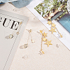 ANATTASOUL 2 Pairs 2 Style Cat Eye Planet & Brass Star Asymmetrical Earrings EJEW-AN0002-20-7