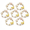 Rack Plating Alloy Enamel Pendants ENAM-N055-052B-1