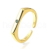 Brass Micro Pave Cubic Zirconia Cuff Rings for Women RJEW-H247-16G-02-4