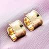 Brass C-Shaped Stud Earrings EJEW-R025-37G-1