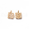 Brass Micro Pave Clear Cubic Zirconia Charms KK-N232-143-NF-2