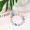 Kissitty 128Pcs 8 Colors Synthetic Luminous Stone Round Beads Strands G-KS0001-15-7