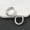 Oval Brass Hoop Earrings EJEW-D320-09P-3