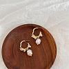 Zinc Alloy with Nuggets Plastic Pearl Stud Dangle Earrings FS-WGA4D40-01-2