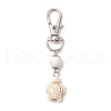 Tortoise Synthetic Turquoise with Natural Howlite & Lava Rock & Flower Amazonite Round Beaded Pendant Decoration HJEW-JM02296-3