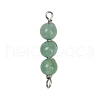 10Pcs 10 Styles Copper Wire Wrapped Natural & Synthetic Mixed Gemstone Round Beaded Connector Charms PALLOY-JF03602-3