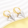 Two Tone Heart Brass Hoop Earrings EJEW-D322-12GP-02A-2