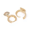 Brass Micro Pave Cubic Zirconia Huggie Hoop Earrings X-EJEW-G276-14G-3