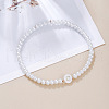 Plastic Pearl Round Beaded Stretch Bracelets for Women WGC81DB-07-1