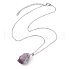 Natural Fluorite Nugget Pendant Necklaces NJEW-JN04507-01-5