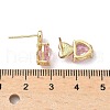 Heart Brass Cubic Zirconia Stud Earrings EJEW-A132-05G-5