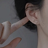925 Sterling Silver Hollow Heart Stud Earrings EJEW-Q030-01P-1