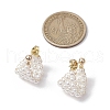 Round Brass Shell Pearl Hoop Earrings EJEW-TA00619-3