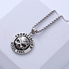 Stainless Steel Big Eye Skull Punk Halloween Pendant Necklaces JH8700-1
