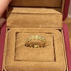 Brass Micro Pave Cubic Zirconia Flower Adjustable Cuff Rings for Women RJEW-B125-02G-1