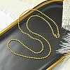1.5mm Rack Plating Brass Ball Chain Necklaces for Women Men MAK-L044-63G-3
