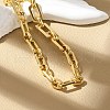 Brass Rectangle Link Chain Bracelets for Women Men BJEW-K273-08G-2