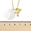Summer Beach Natural Shell & 304 Stainless Steel Pendant Necklaces for Women NJEW-P323-01A-G-5