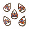 American Flag Theme Single Face Printed Aspen Wood Pendants WOOD-G014-01B-1