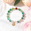 3Pcs Natural Striped Agate &  Amethyst & Tiger Eye & Rose Quartz & Quartz Crystal Round Beaded Bracelets for Women BJEW-JB11934-4