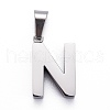 304 Stainless Steel Letter Pendants STAS-H127-N-P-1