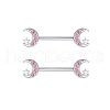 316L Surgical Stainless Steel Moon Nipple Rings WG12885-05-1