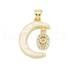 Brass Micro Pave Cubic Zirconia Pendants KK-I723-19G-03-1