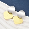 Two Tone Heart Brass Dangle Stud Earrings for Women EJEW-U057-02GP-B-3
