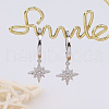 Elegant 925 Sterling Silver Star Hoop Earrings DE4075-2-1