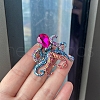 Octopus Alloy Rhinestone Brooches PW-WG2CCB5-01-2